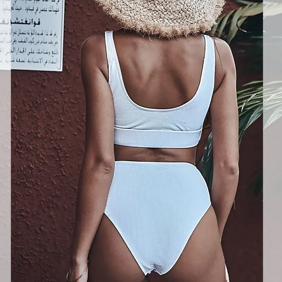 Last One ♡ PINK Buckle Bikini SET Bright high waist SMALL - Picture 4 of 6